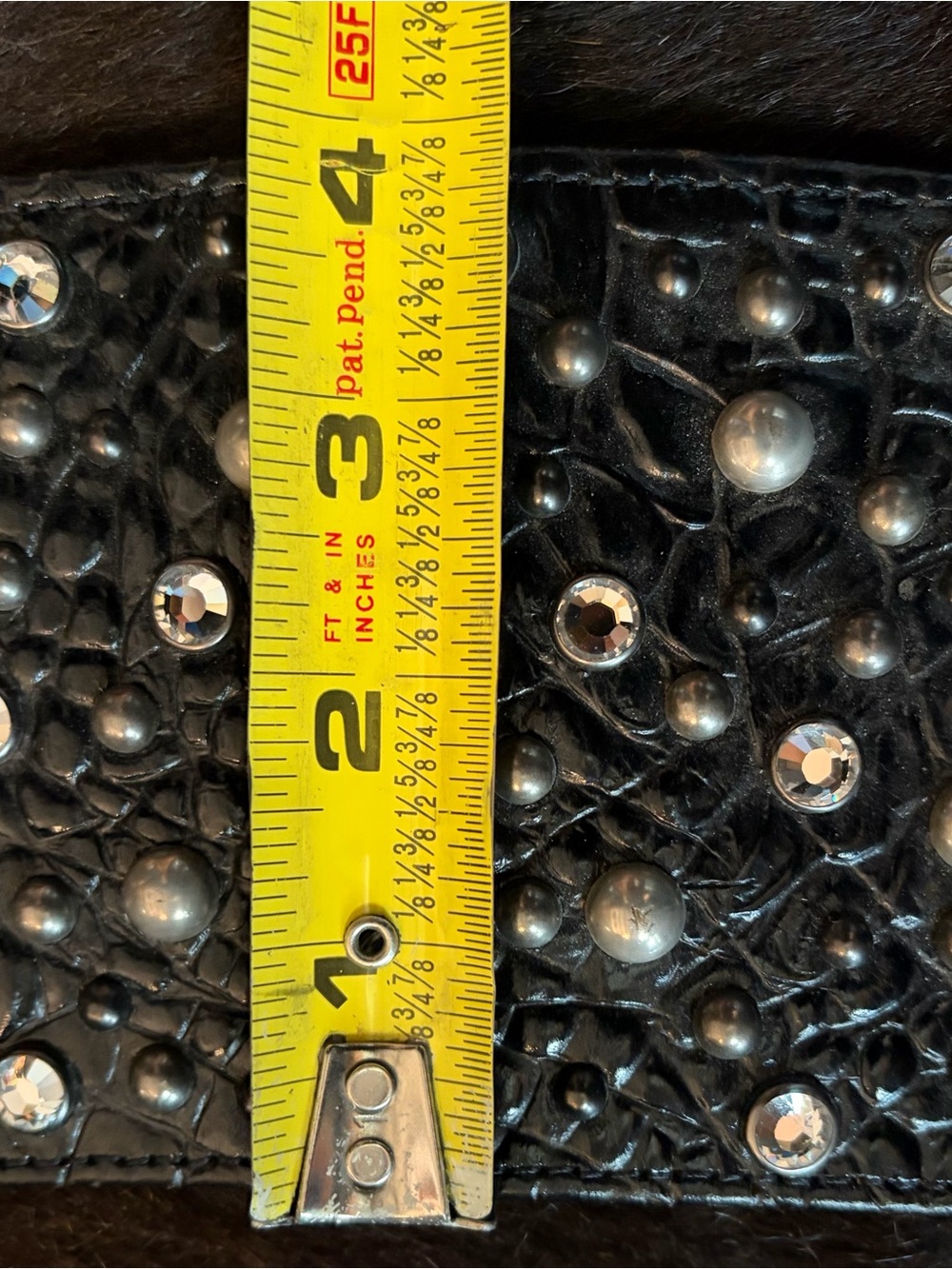 Vintage wide B.B. Simon Black Swarovski harness waist cinch bucket belt - Picture 13 of 13